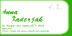 anna kaderjak business card